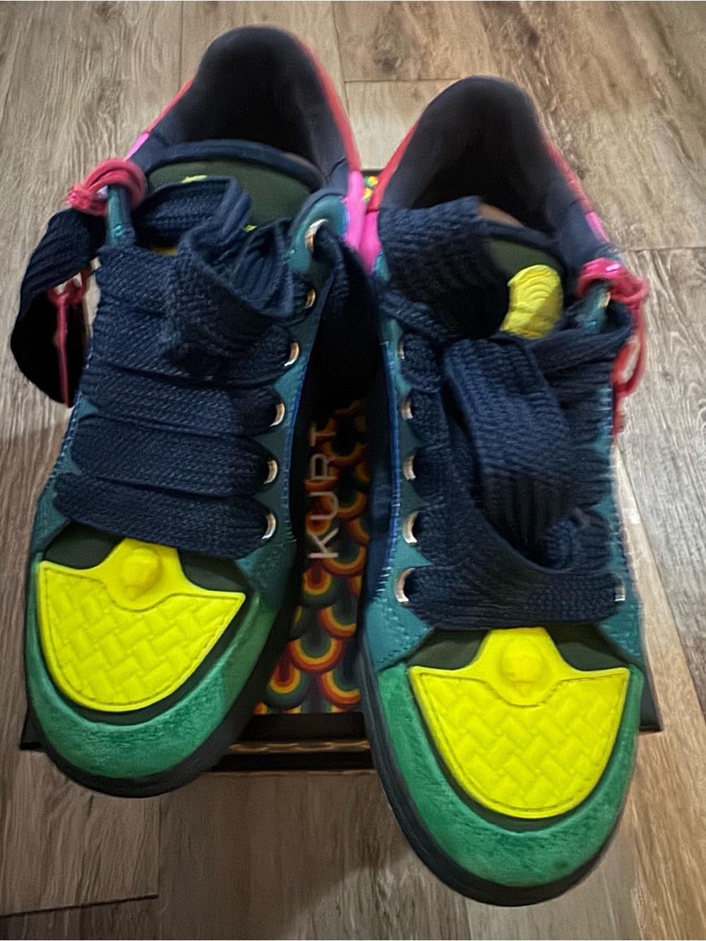 Kurt Geiger Multi-Color Women Sneakers with Neon Yellow Accents